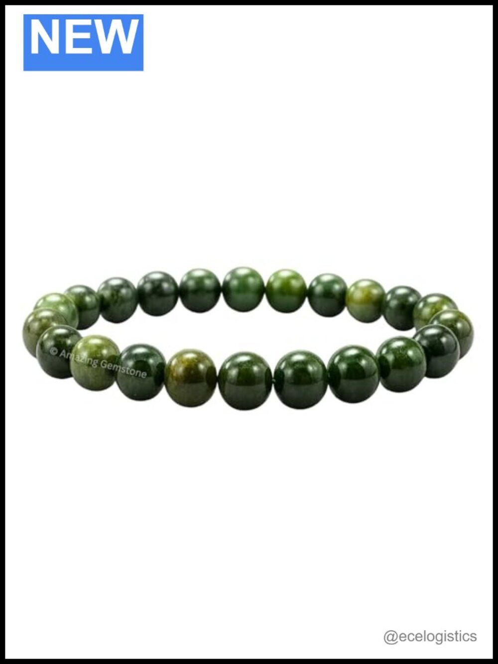 Chrome Diopside Crystal Stretch Bracelet 8mm Beaded Healing Natural Gemstone